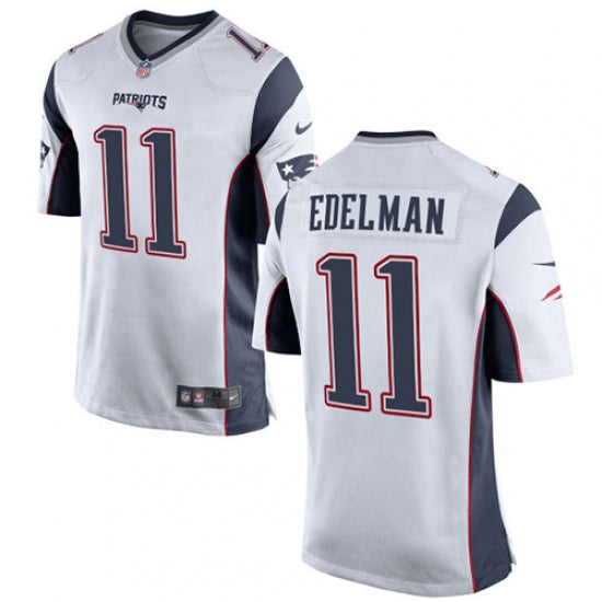 Men's New England Patriots Julian Edelman Game Jersey White