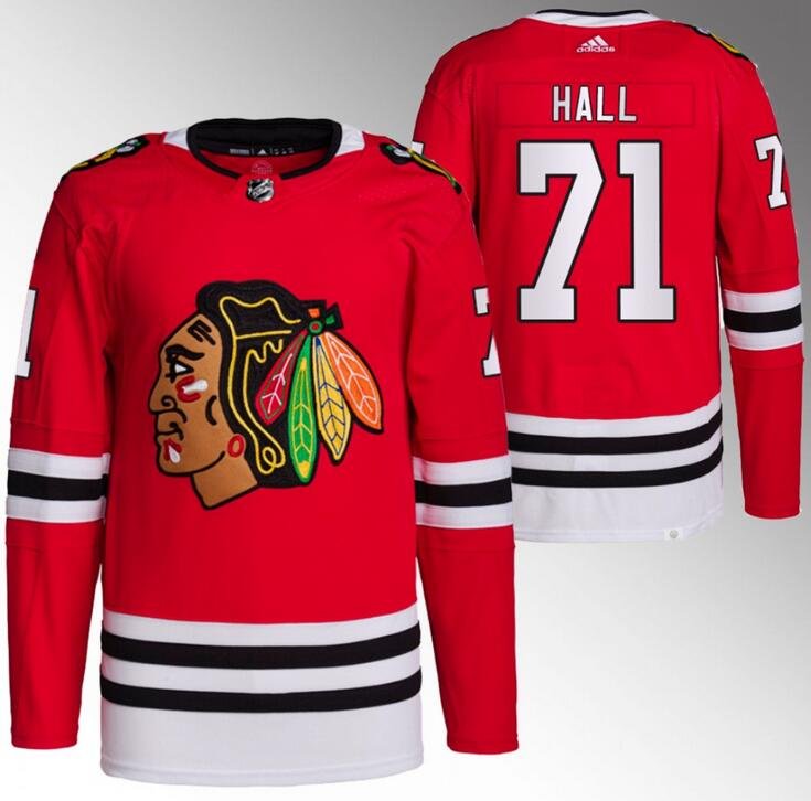 Chicago Blackhawks #71 Taylor Hall Red Stitched Hockey Jersey
